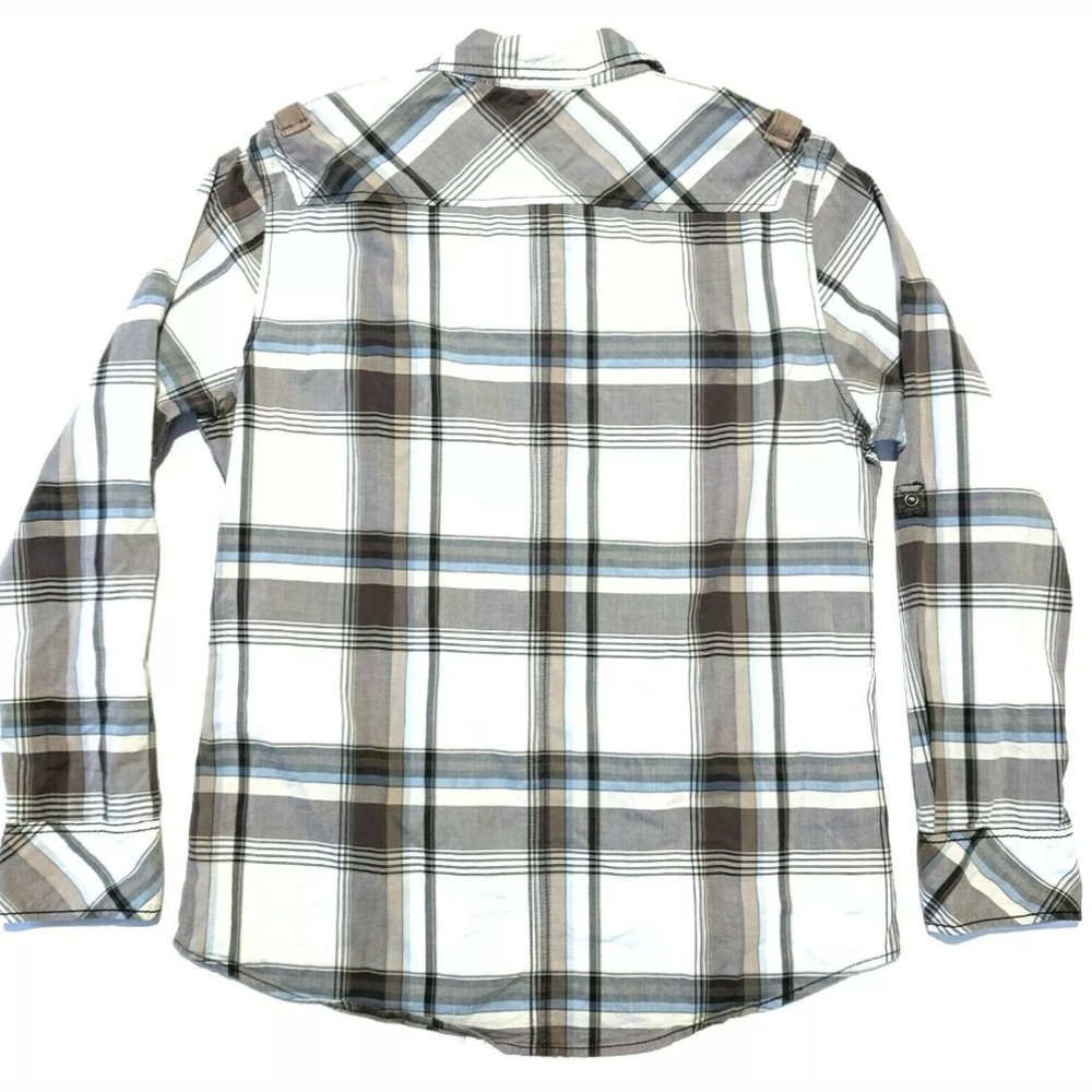 BKE Mens L Long Sleeve Black Snap Western Shirt - Picture 2 of 3